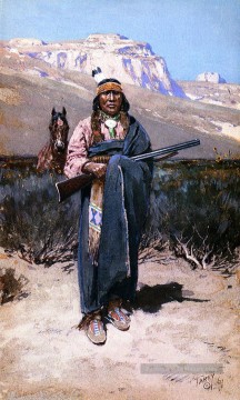 Quête indienne courageuse ouest Amérindien Henry Farny Peinture à l'huile